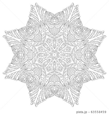 Hand drawn zentangle circular ornament for 63558459