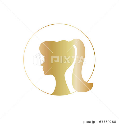 女性の横顔シルエットのイラスト素材