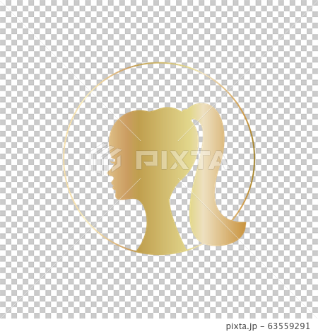 女性の横顔シルエットのイラスト素材