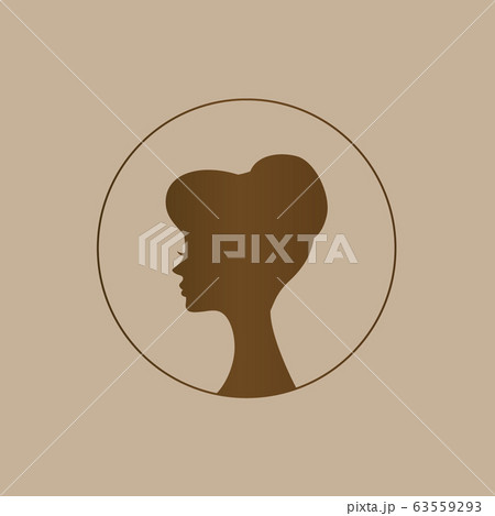 女性の横顔シルエットのイラスト素材