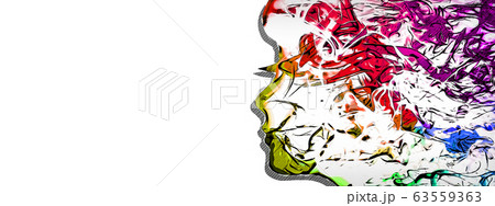 芸術的な女性の横顔のシルエット 63559363