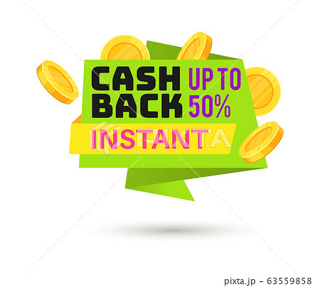 Cashback label. Symbol of sale shopping tag and saving money label vector sticker design 63559858