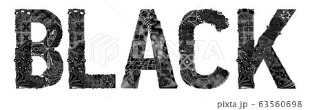 Word BLACK in black color. Vector decorative Word BLACK in black color. Vector decorative 63560698