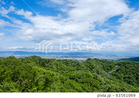 大きな吊り橋のある風景　星のブランコ　ほしだ園地 63561069