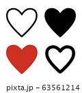 Set heart icons, concept of love. Vector 63561214