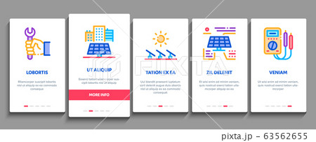 Solar Energy Technicians Onboarding Elements Icons Set Vector 63562655