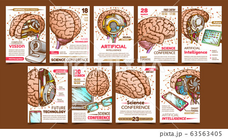 Future Technology Advertising Posters Set Vector 63563405