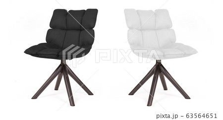 Modern chairs made from suede and metal - Black 63564651