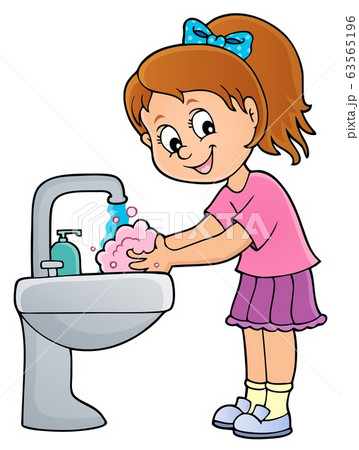 Girl washing hands theme 1 Girl washing hands theme 1 63565196