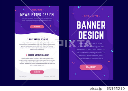 Newsletter, email design template, and vertical banner design template. 63565210