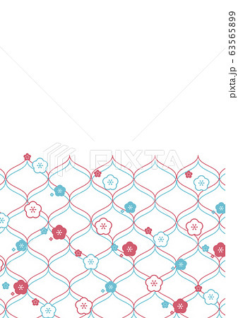 和風背景素材-和柄-梅の花-梅-網目 和風背景素材-和柄-梅の花-梅-網目 63565899