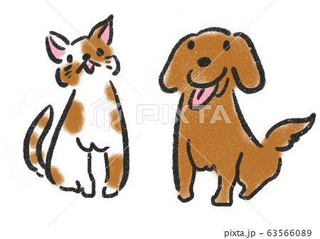 犬 猫 イラストのイラスト素材