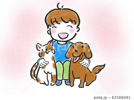 ペット　家族　イラスト 63566091