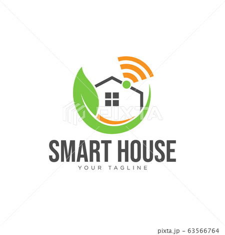 Eco smart house technology logo design vector 63566764