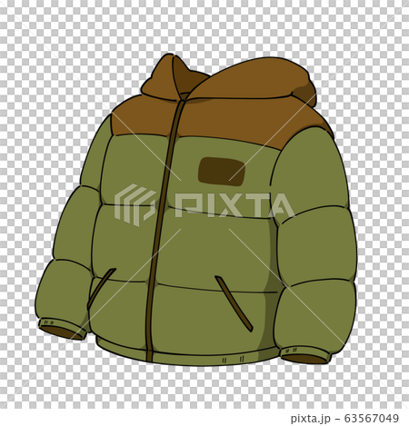 ダウンジャケット 緑のイラスト素材