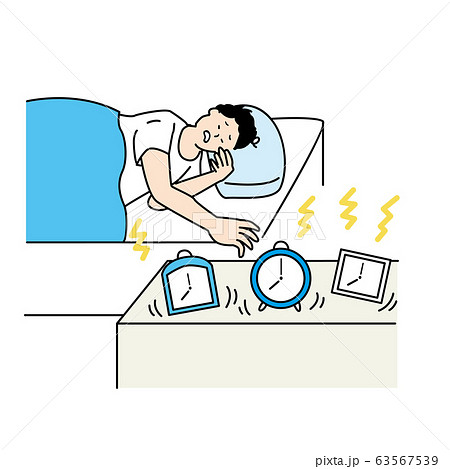 目覚ましで起きる男性 目覚ましで起きる男性 63567539