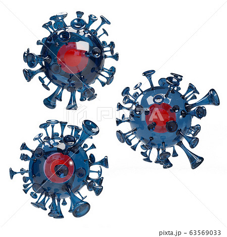 Abstract techno 3d corona virus outbreak illustration 63569033