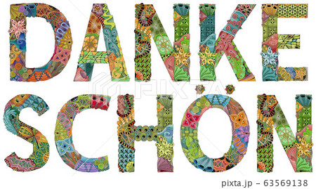 Word DANKE SCHON. Thank you in German. Vector - Stock Illustration