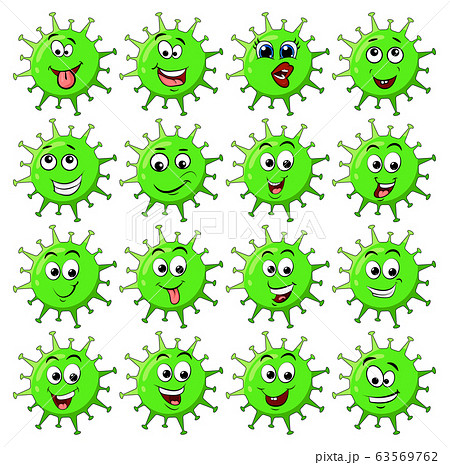 Virus corona cell cartoon character design with Virus corona cell cartoon character design with 63569762