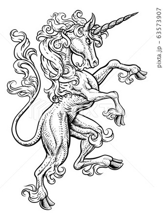Unicorn Rearing Rampant Coat of Arms Crest Horse 63573907