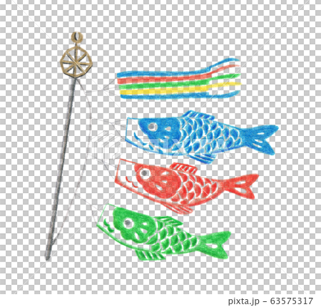 Dad's Festival Carp streamer Color pencil drawing 63575317