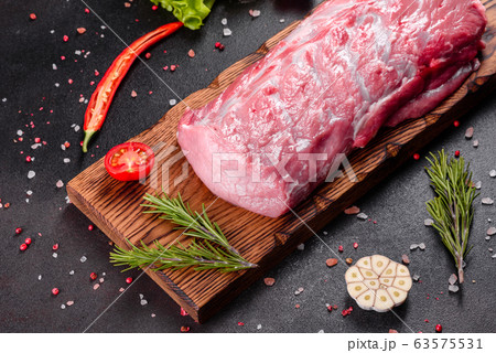 Fresh pieces pork ready to cook 63575531