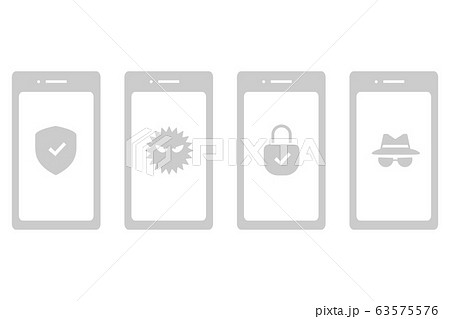 スマホ セキュリティ対策。乗っ取り/不正アクセス・ログインに要注意。ベクターデータ/グラフィック素材 63575576