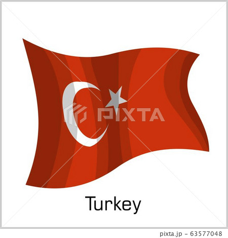 Turkish flag, flag of Turkey vector illustration 63577048