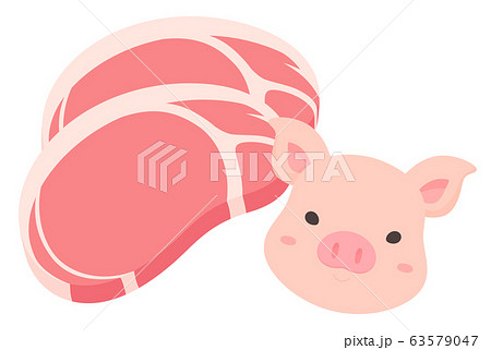 豚肉 ロース 豚 イラストのイラスト素材