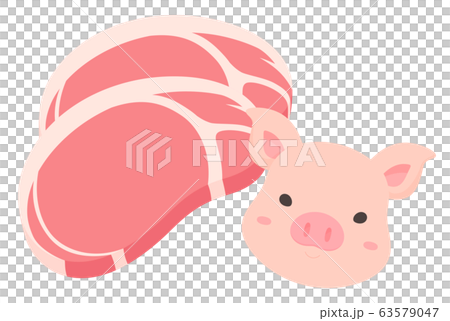 豚肉_ロース__豚_イラスト 63579047