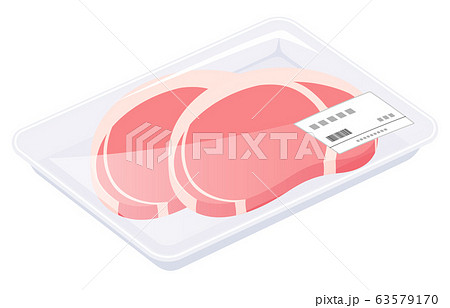 豚肉 ロース トレー イラストのイラスト素材