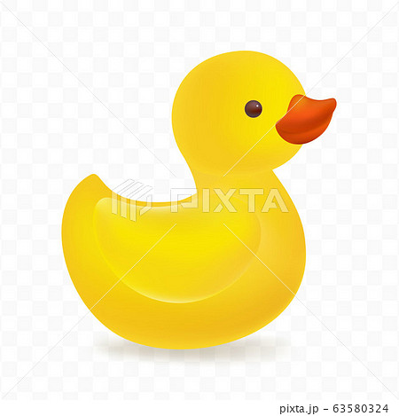 Realistic yellow rubber duck toy.  63580324