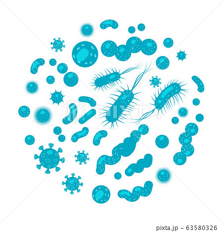 Bacteria Virus Microorganism In A Circle のイラスト素材