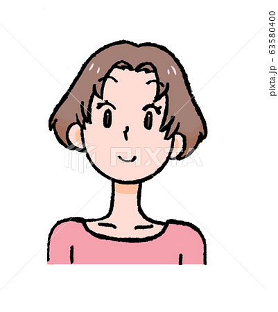 ショートヘアのひと 正面のイラスト素材