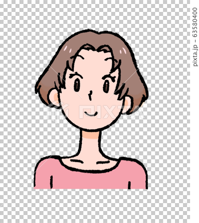 ショートヘアのひと 正面のイラスト素材