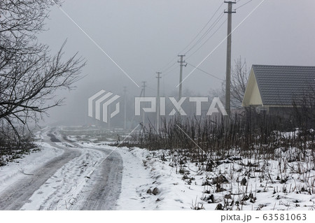 Rural road at the end of winter. Rural road at the end of winter. 63581063
