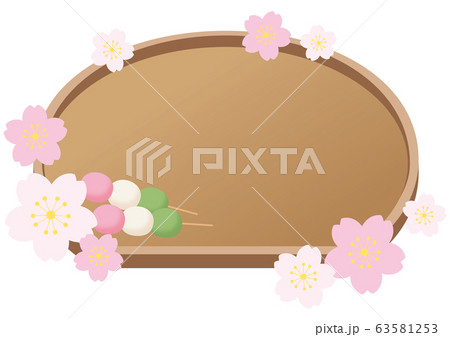 三色団子とお盆のフレームセット 63581253