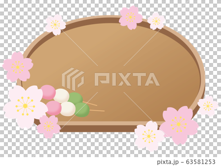 三色団子とお盆のフレームセット 63581253