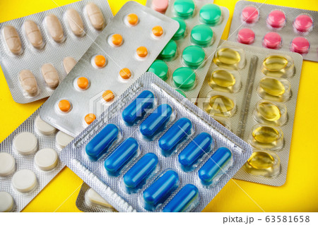 group of pharmaceutical medication and medicine pills in packs group of pharmaceutical medication and medicine pills in packs 63581658