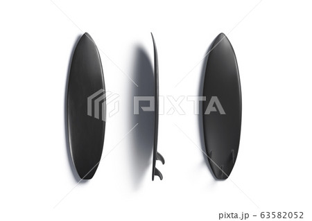 Blank black surfboarf mock up front, back and top view Blank black surfboarf mock up front, back and top view 63582052