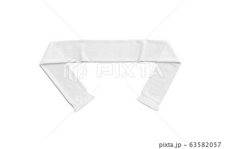 Blank white knitted soccer scarf mock up, top view 63582057