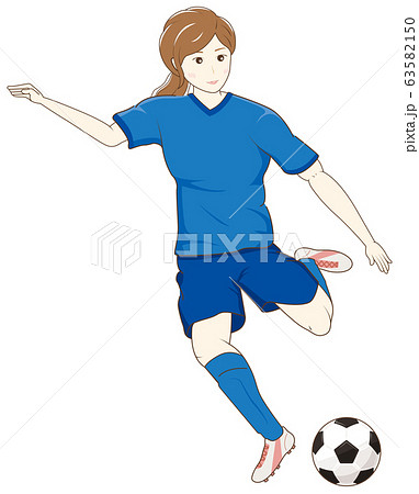 サッカーをする女性01 サッカーをする女性01 63582150