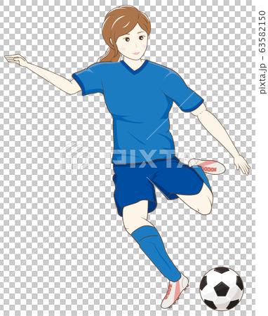 サッカーをする女性01 サッカーをする女性01 63582150