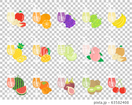 Fruit juice illustration set 63582408