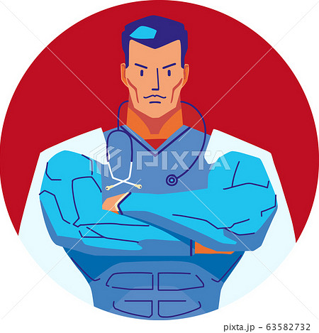 Athletic physician in white coat with stethoscope Athletic physician in white coat with stethoscope 63582732