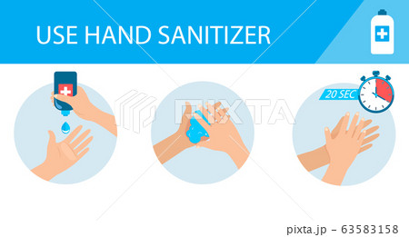 Medical infographic - how to use hand sanitizer. Medical infographic - how to use hand sanitizer. 63583158