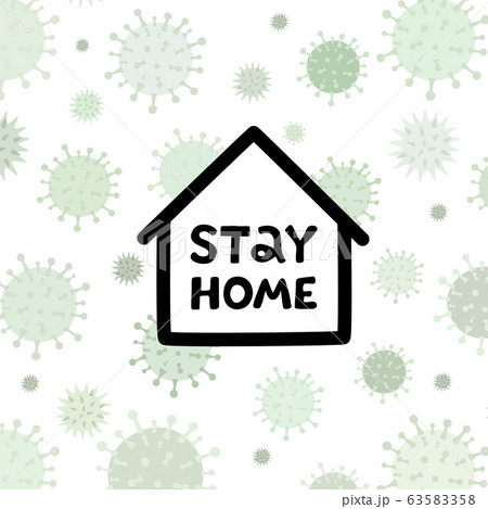 Corona virus written in typography poster design.Save planet from corona virus.Stay safe,stay inside home.Prevention from virus. 63583358