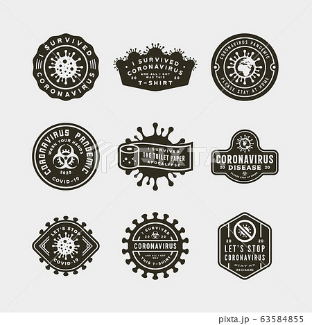 coronavirus pandemic badges. health and medical vector illustration. t-shirt design concepts. coronavirus pandemic badges. health and medical vector illustration. t-shirt design concepts. 63584855