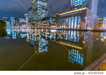 日比谷濠　夜景　【東京都】 63585029