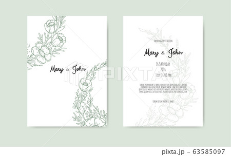 Hand Drawn Floristic Frame Border with Flowers, Branches, Plants. Decorative Outlined Vector Illustration. Floral Design Element. Hand Drawn Floristic Frame Border with Flowers, Branches, Plants. Decorative Outlined Vector Illustration. Floral Design Element. 63585097